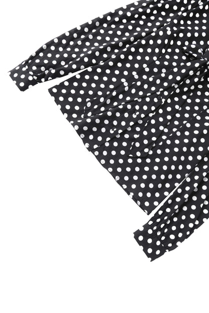 Margaret Polka Dot Long Sleeved Blouse In Black