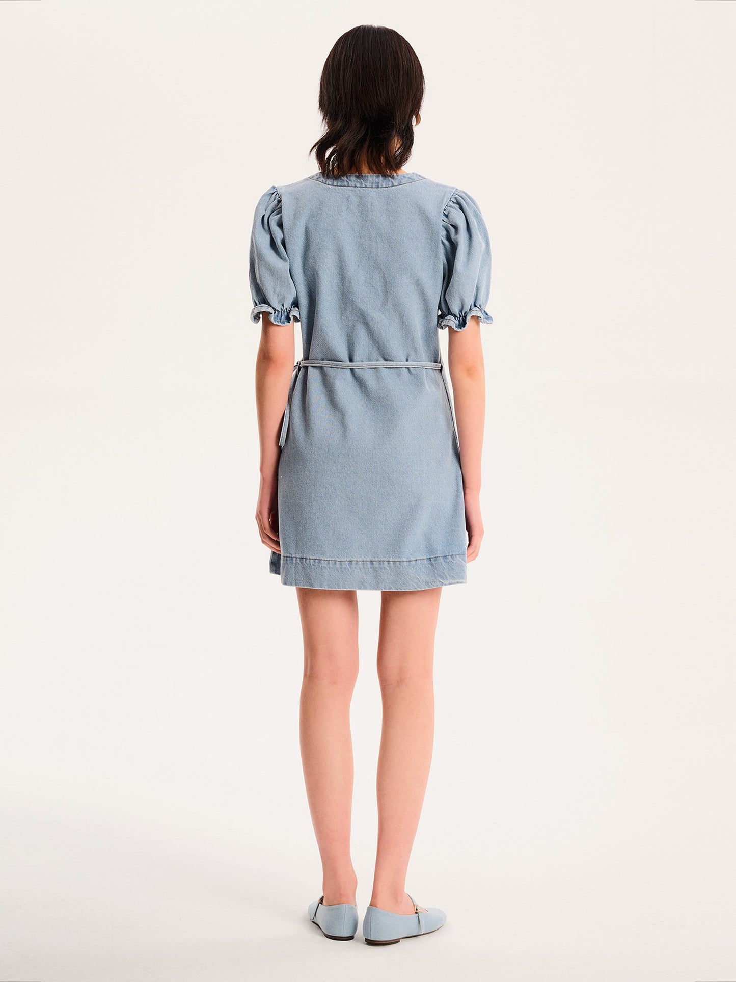 Mikayla Dress in Light Wash