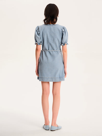 Mikayla Dress in Light Wash