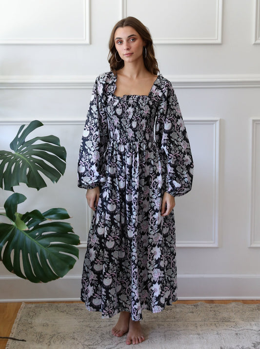 Catherine Dress in Tropical Night