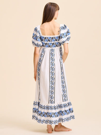 Kaiya Dress in Santorini Embroidery