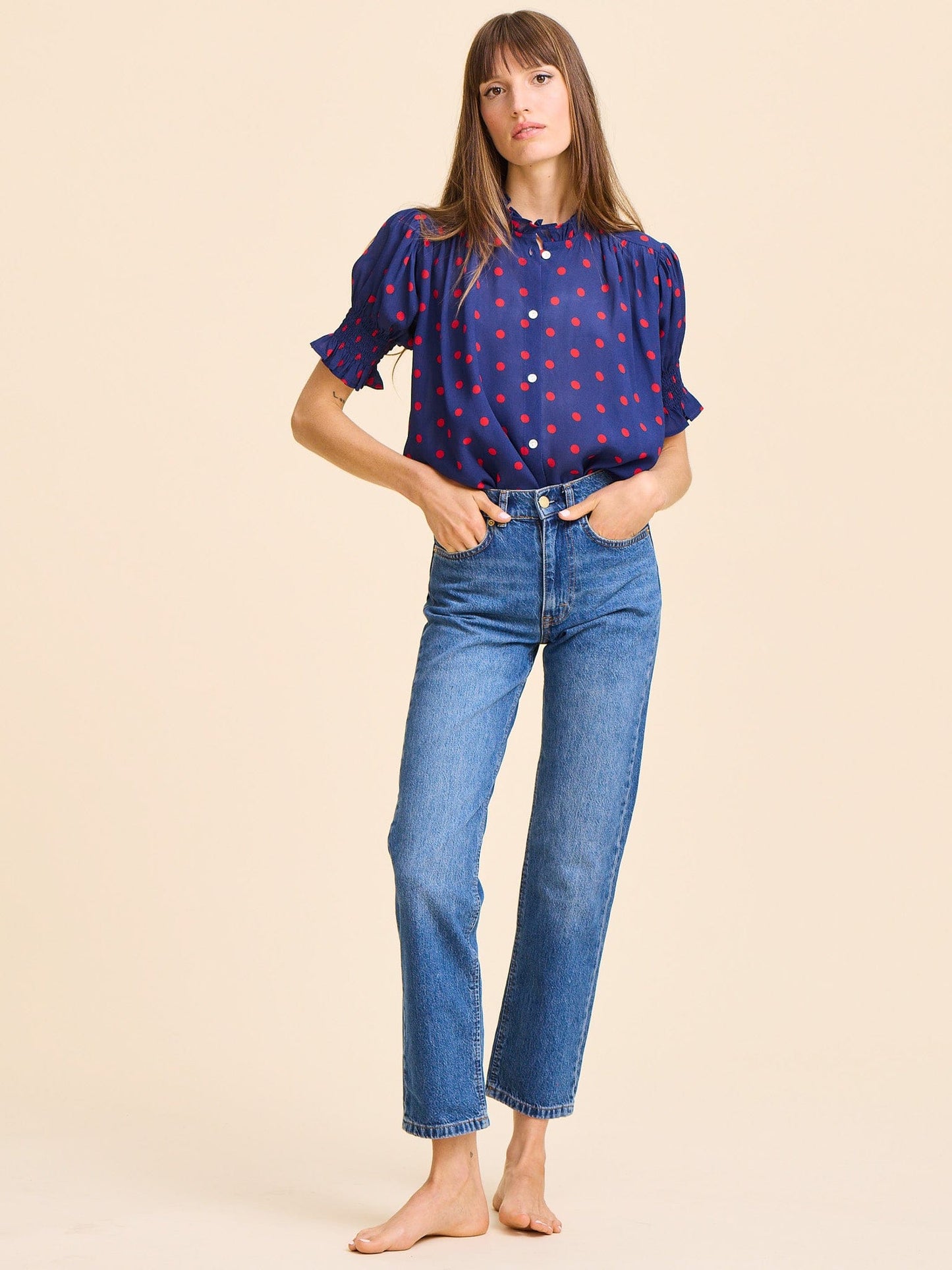 Marnie Top in Navy Dot