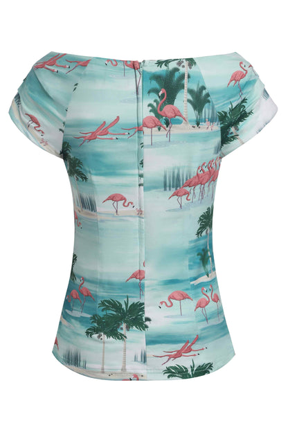 Lilian Off Shoulder Flamingo Top