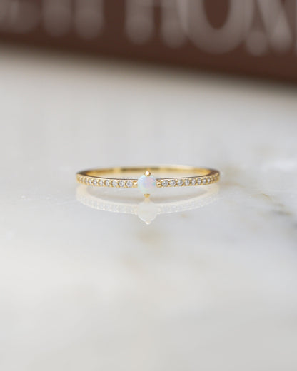Solitaire Opal Ring