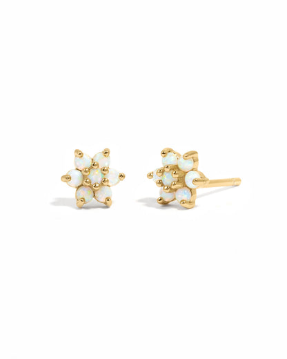 Opal Flower Studs