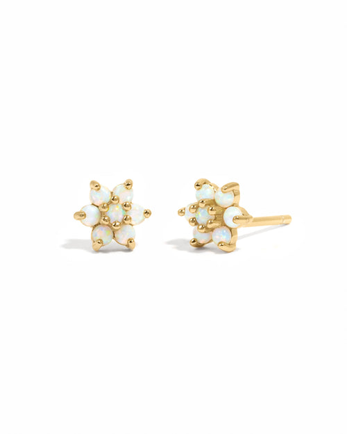 Opal Flower Studs