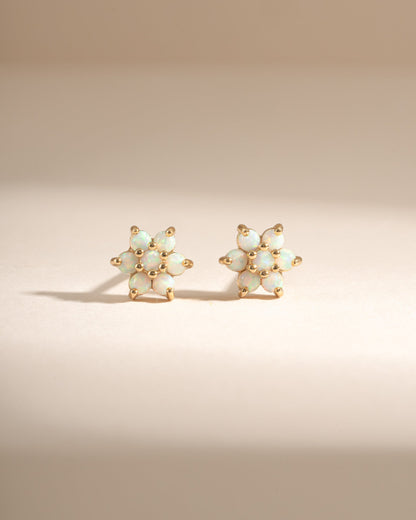 Opal Flower Studs