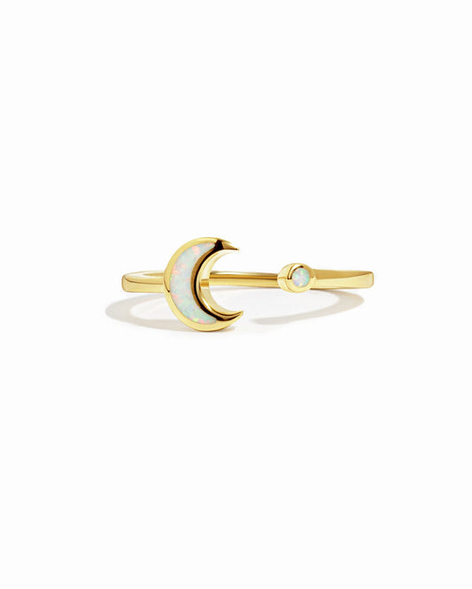 Opal Moon Ring