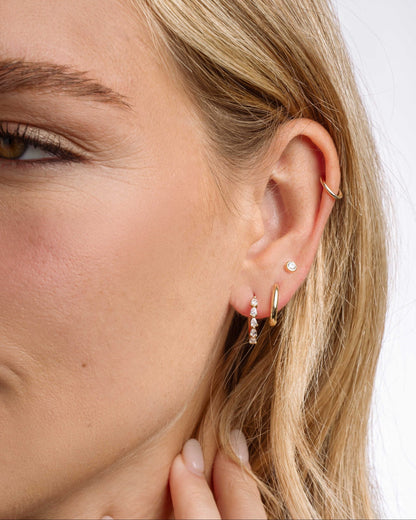 Pear Stone Hoops