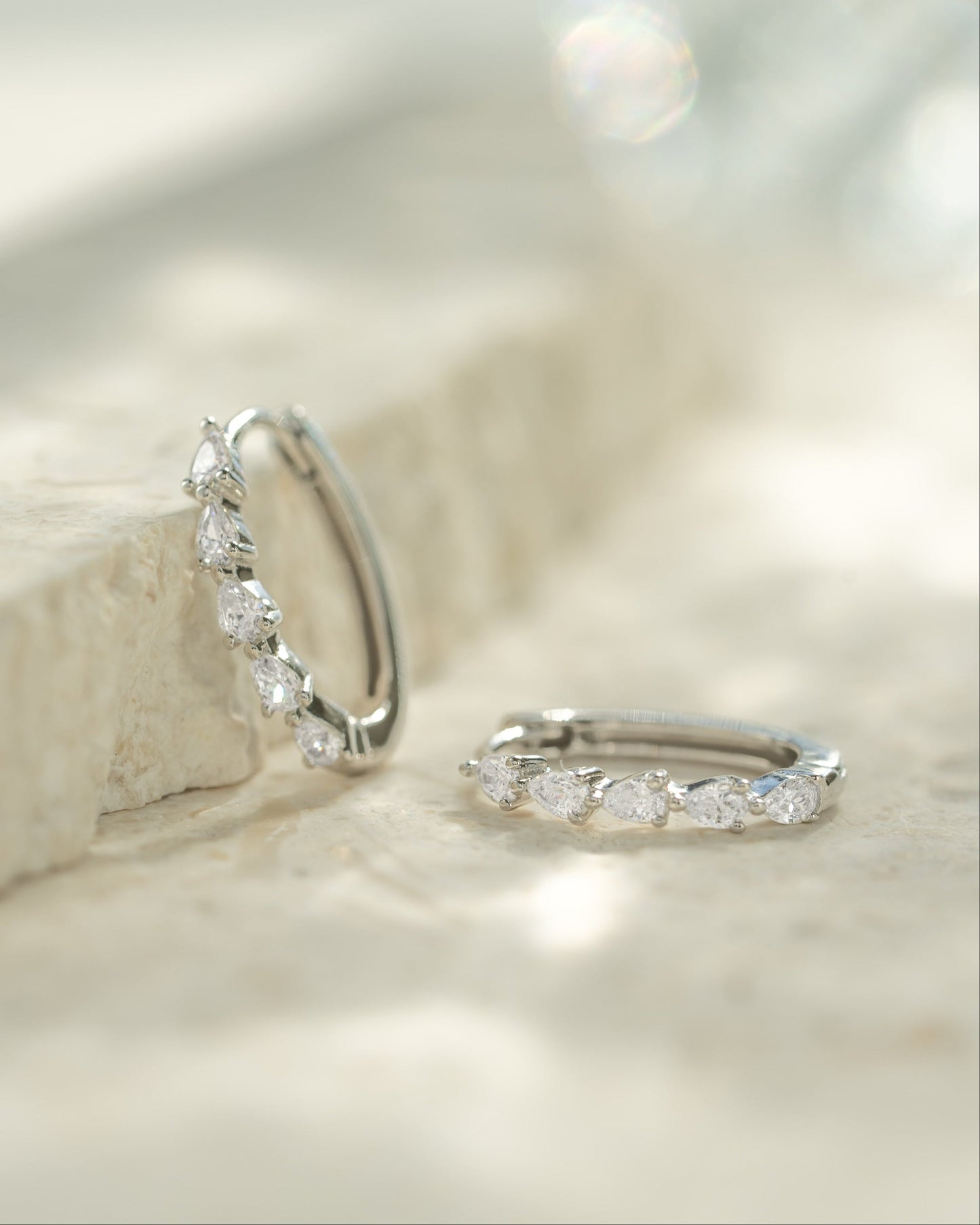 Pear Stone Hoops