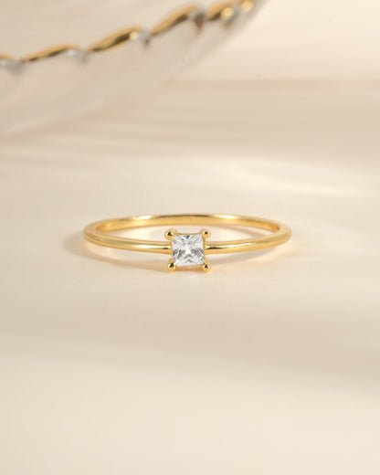 Princess Cut Dainty Ring