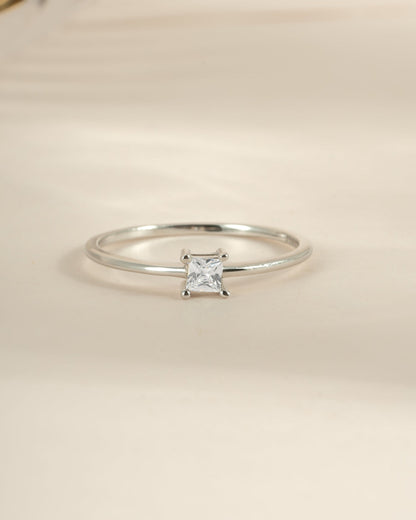 Princess Cut Dainty Ring