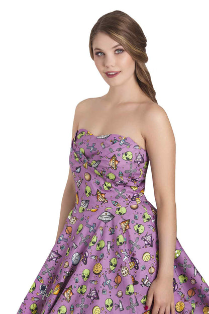 Melissa Purple UFOs Strapless Dress