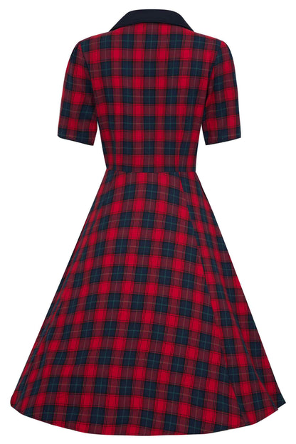 Penelope Red Tartan Shirt Dress