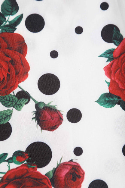 Lisette Retro Polka Dot & Rose Bolero Jacket