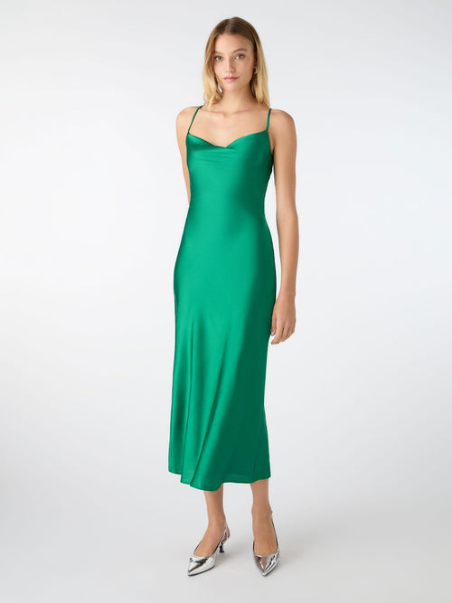 Riviera Midi Dress in Viridian Green