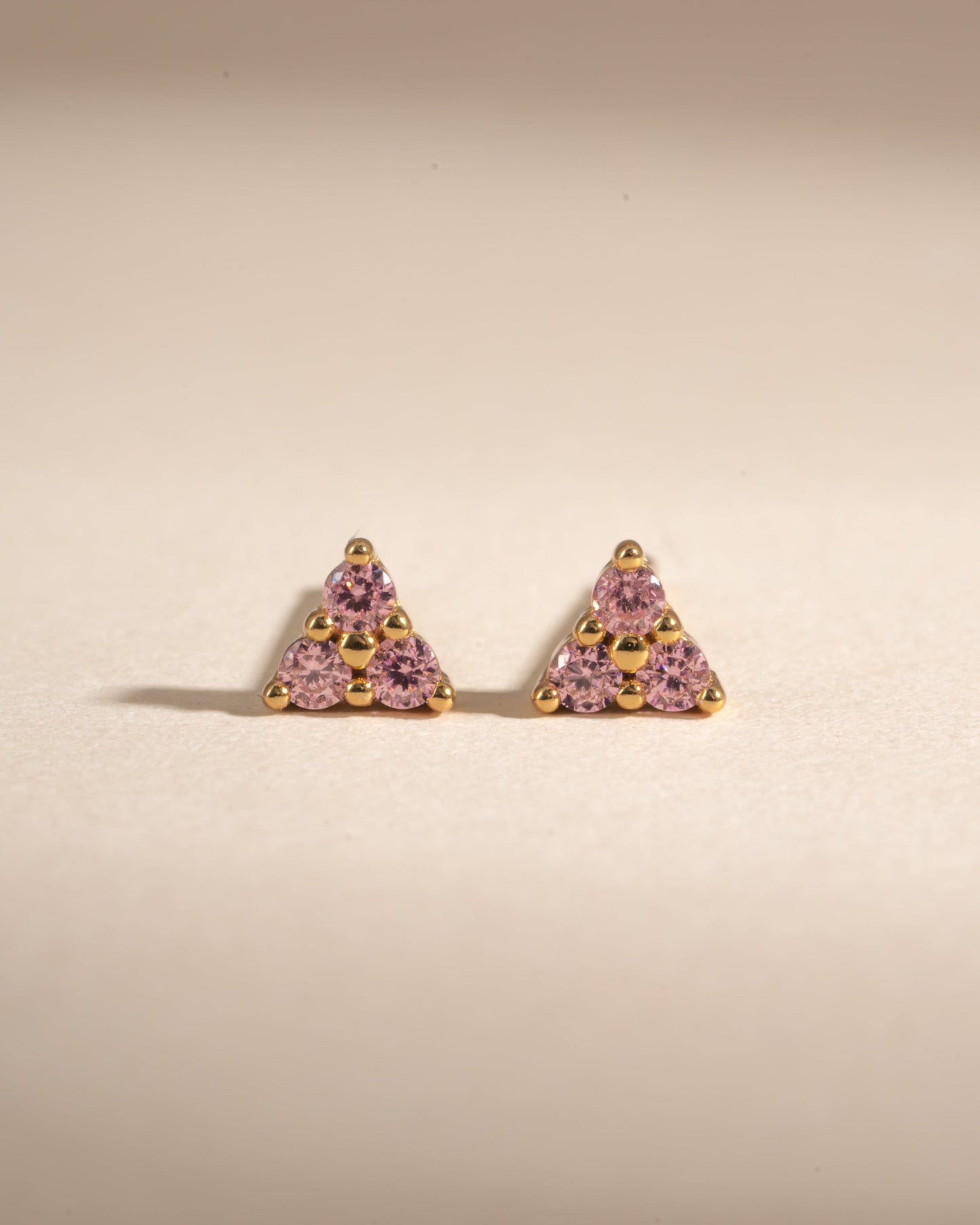 Tiny Rose 3 Stone Studs