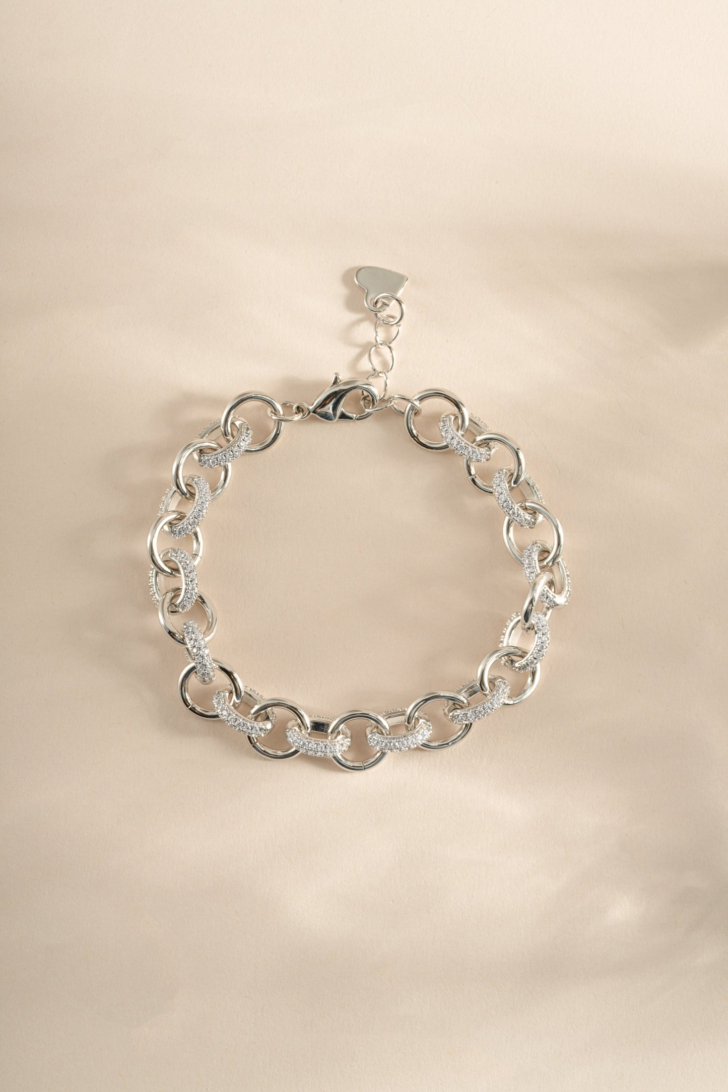 Round Pave Link Bracelet