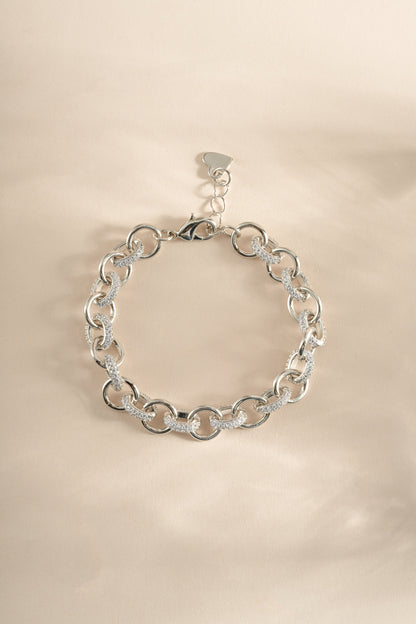 Round Pave Link Bracelet