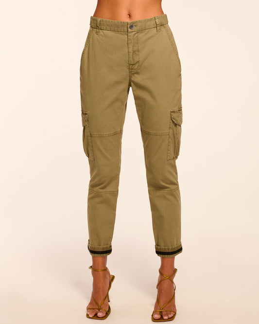 Isabelle Canvas Ankle Length Pant | SAFARI GREEN
