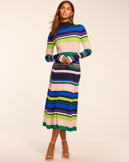 Monaco Merino Mock Neck Midi Dress
