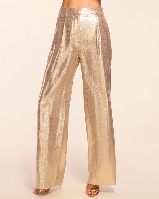 Izzy Silk Lamé Wide Leg Pant