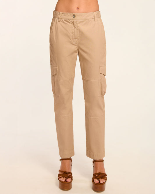 Isabelle Canvas Ankle Length Pant | SANDSTONE