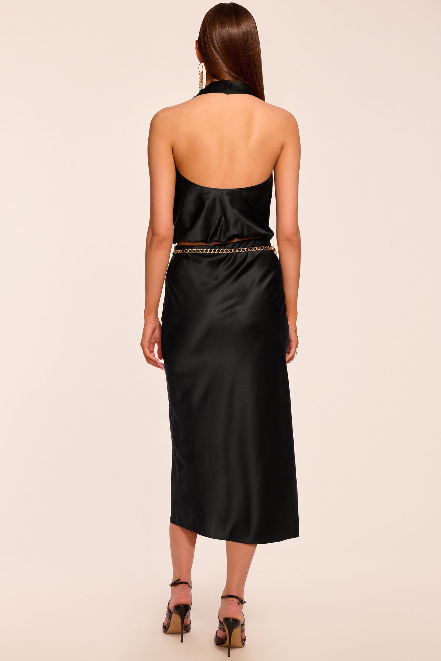 Krisia Silk Slip Midi Skirt