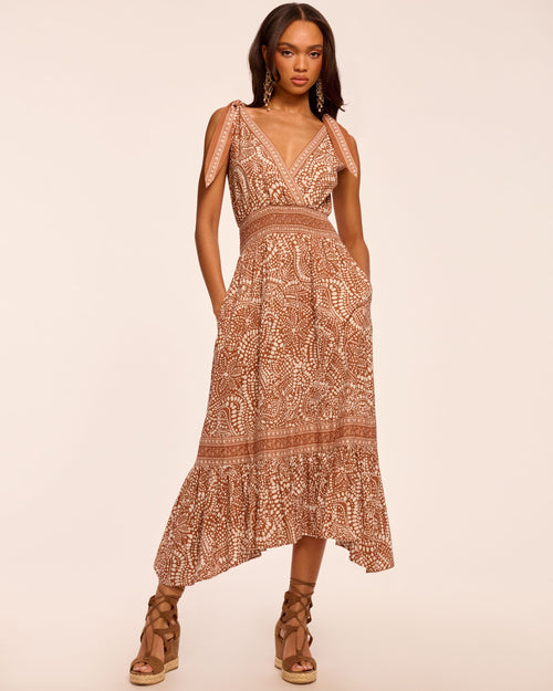Mariam Smocked Waist Midi Dress