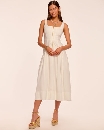 Moira Zip Front Midi Dress