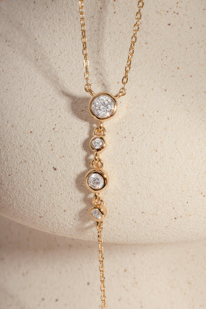 Bezel Lariat Necklace