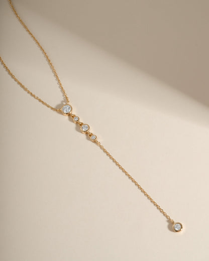 Bezel Lariat Necklace