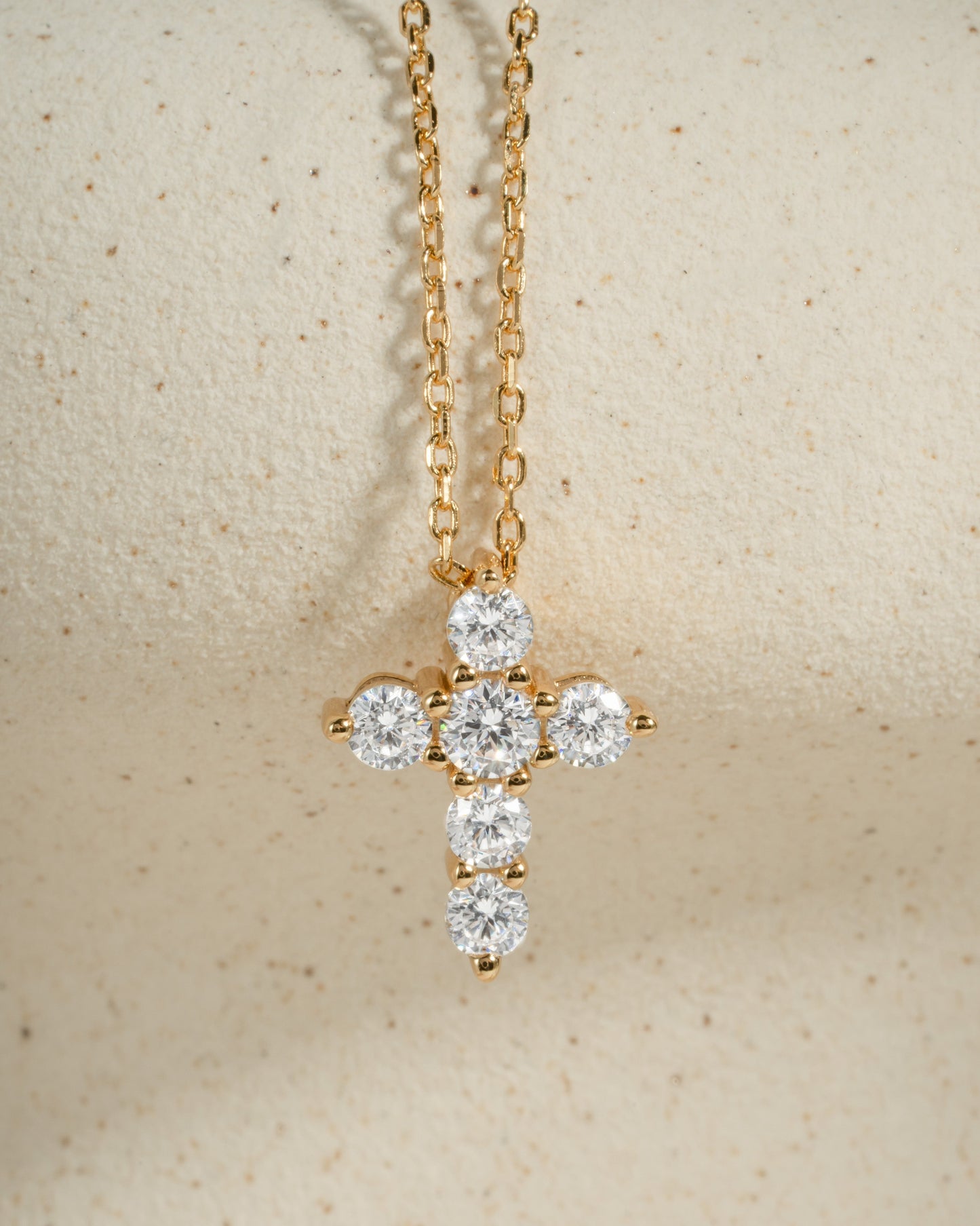 Small Studded Cross Necklace