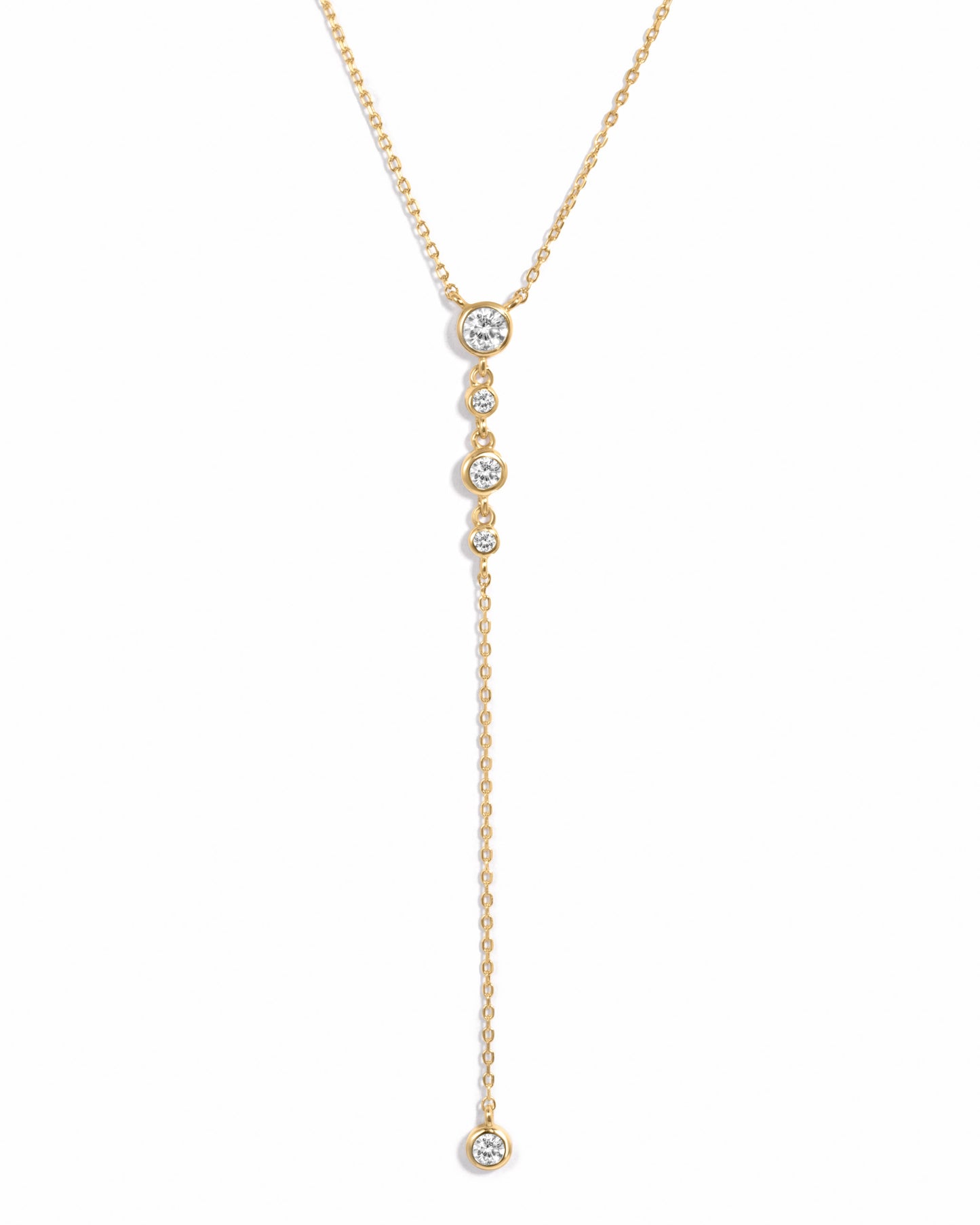Bezel Lariat Necklace