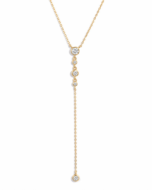 Bezel Lariat Necklace