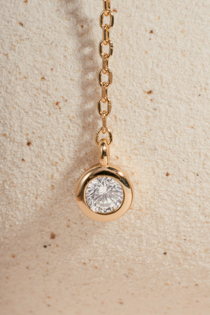 Bezel Lariat Necklace