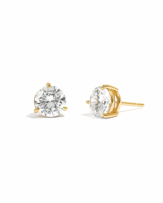 7.5mm Round Solitaire Stud Earrings