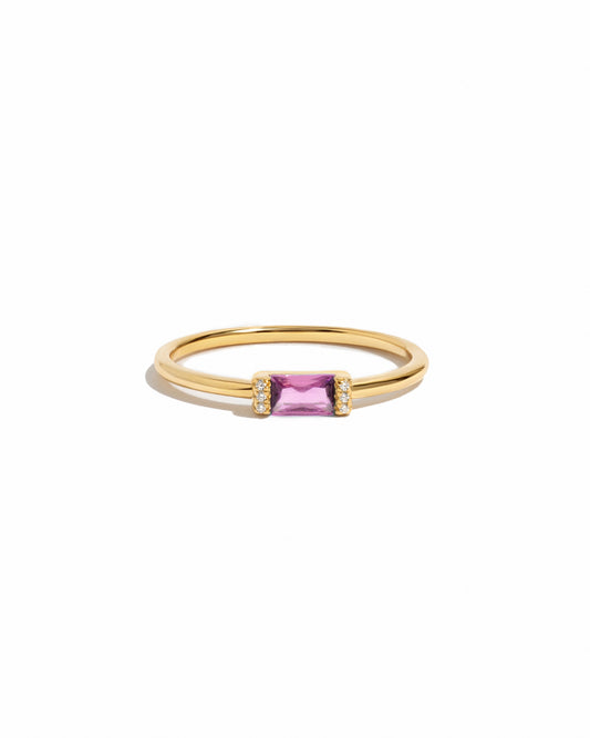 Rose Simple Baguette Ring