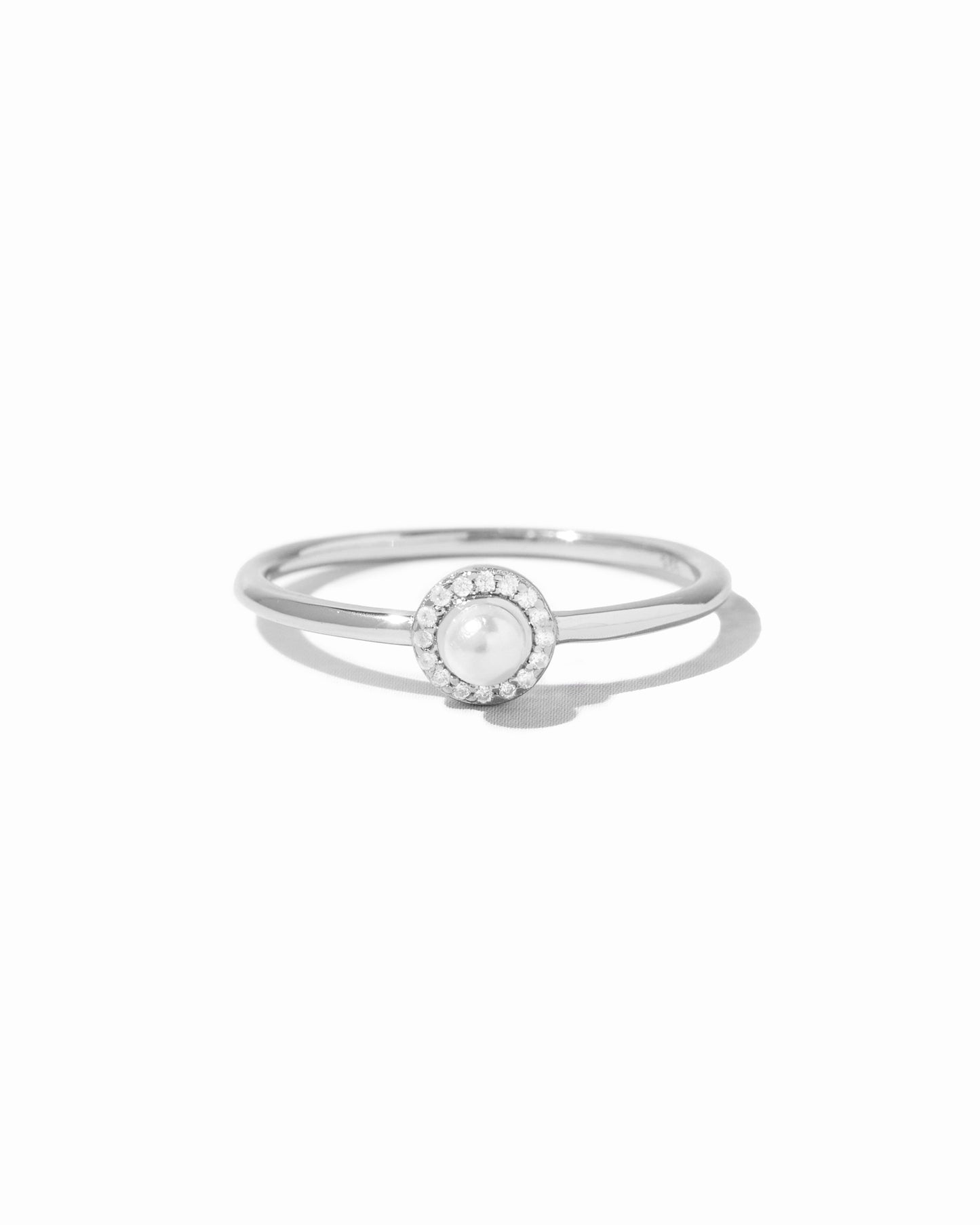 Solitaire Pearl Ring
