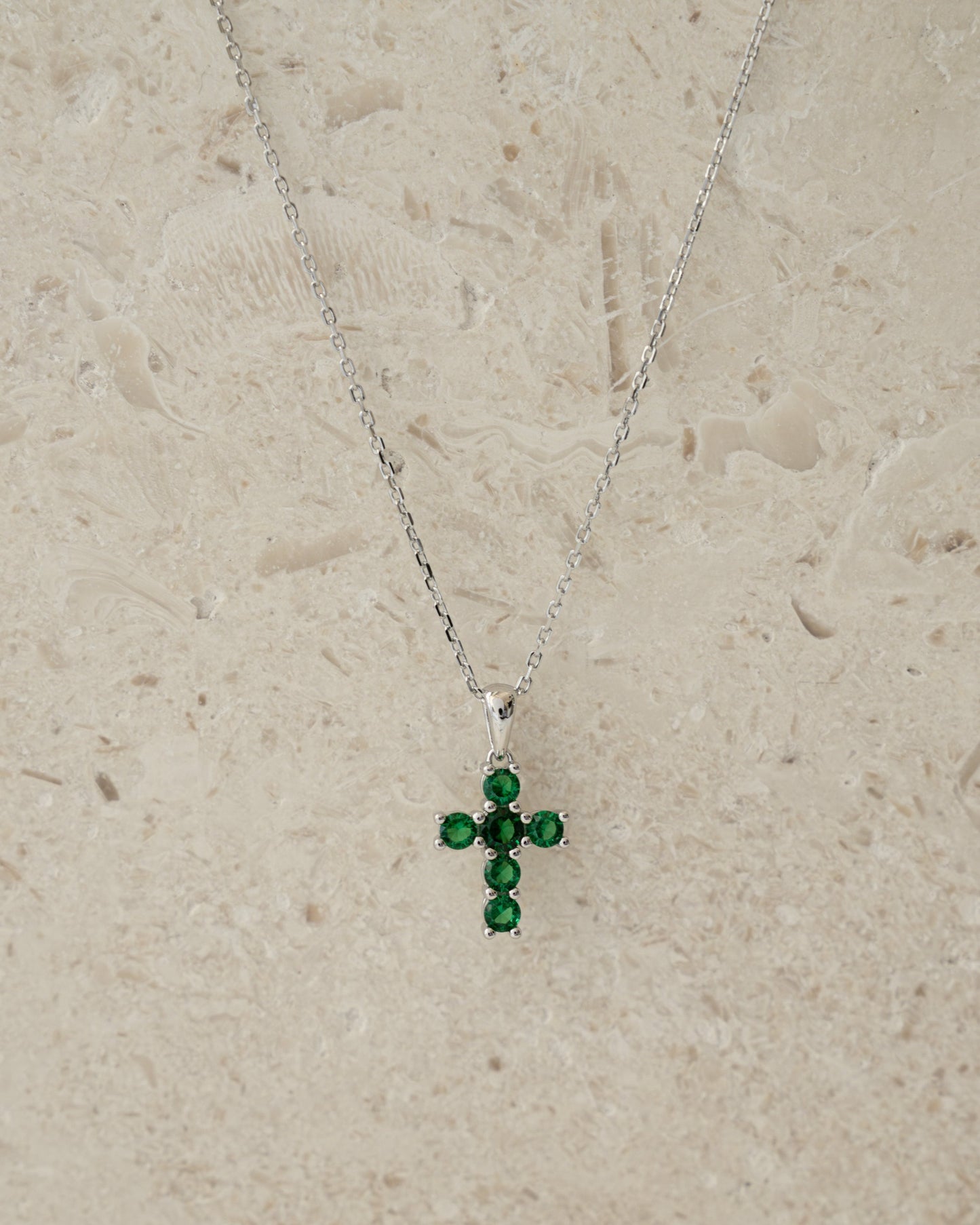 Emerald Cross Necklace