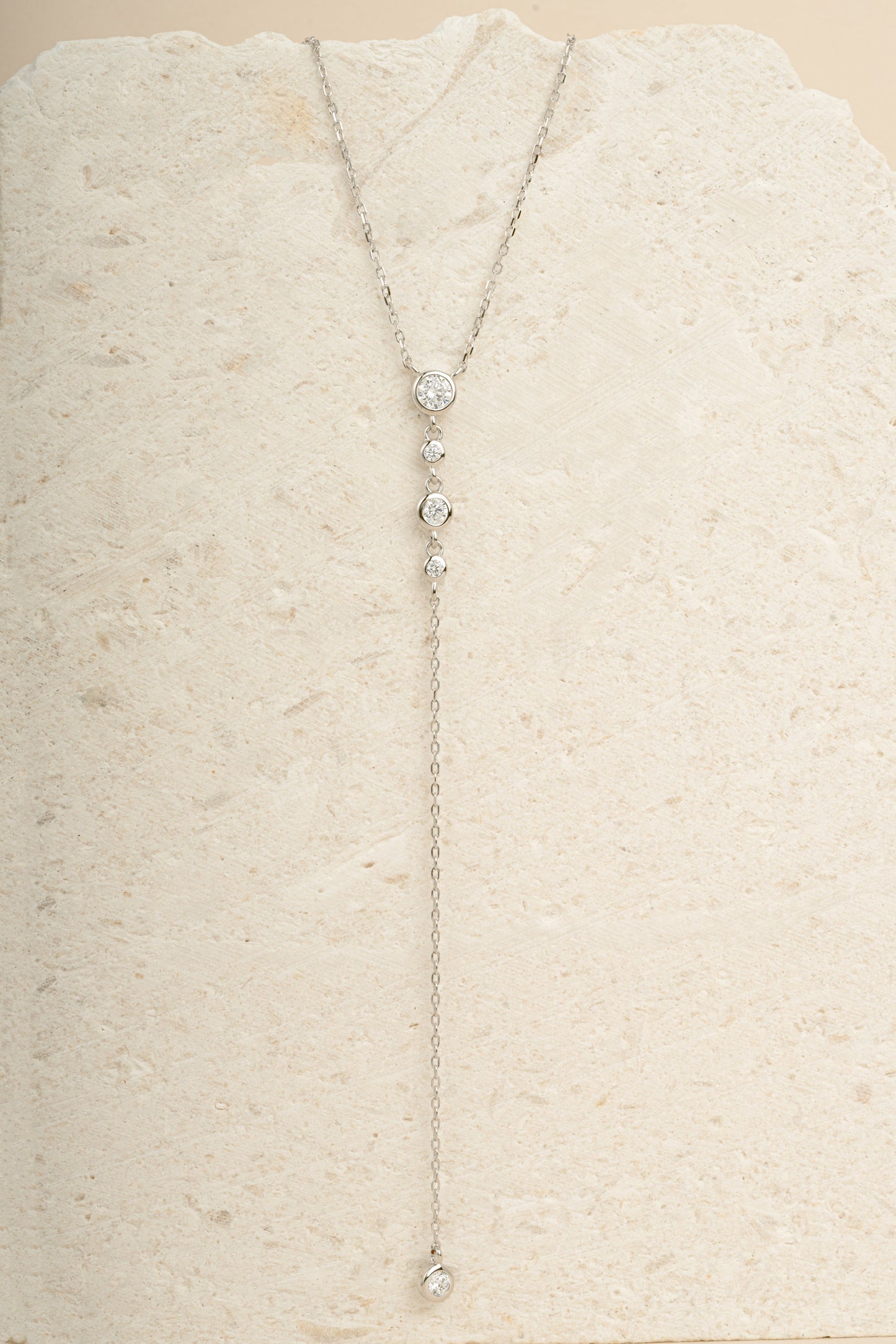 Bezel Lariat Necklace