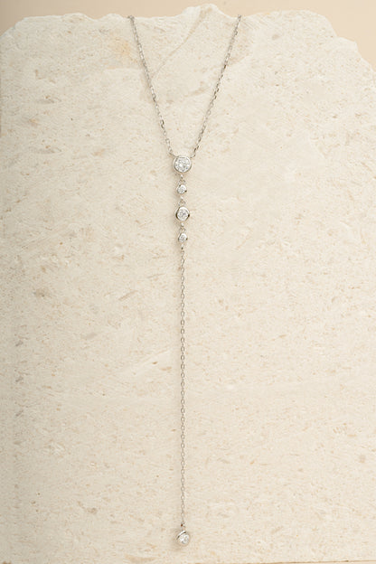 Bezel Lariat Necklace