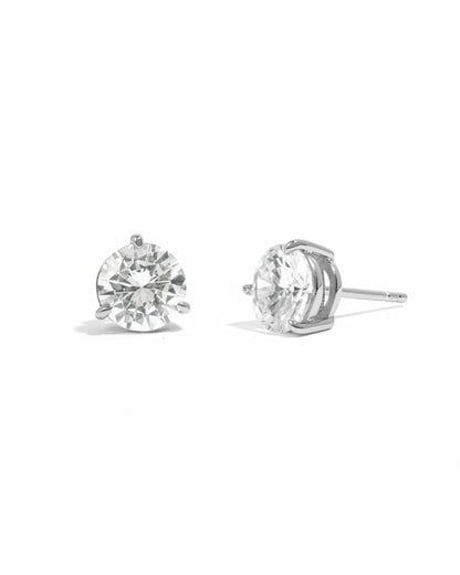7.5mm Round Solitaire Stud Earrings