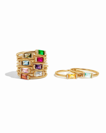 Rose Simple Baguette Ring