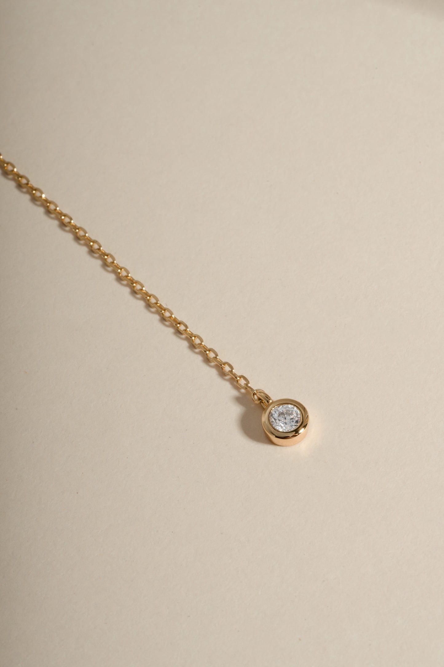 Bezel Lariat Necklace