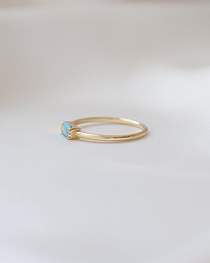 Turquoise Simple Baguette Ring