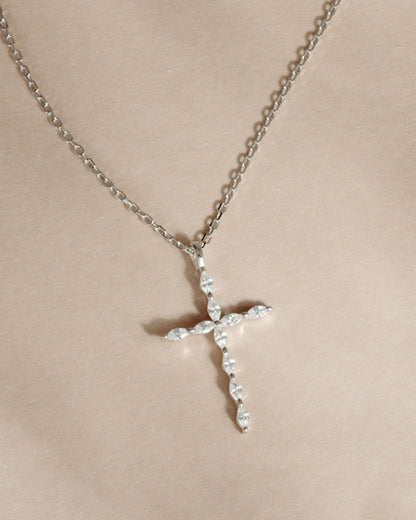 Marquise Cut Cross Necklace