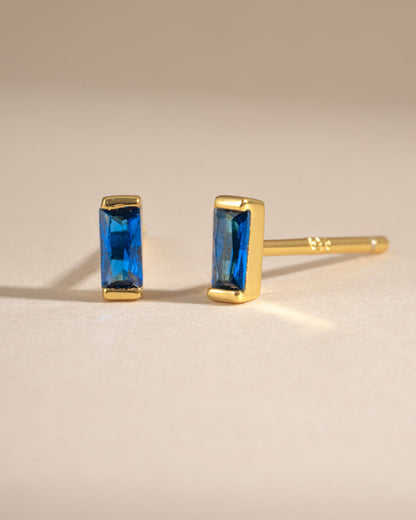 Sapphire Baguette Stud Earrings