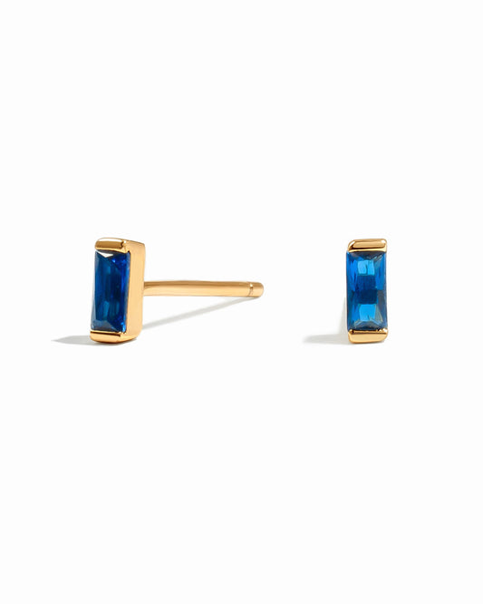 Sapphire Baguette Stud Earrings