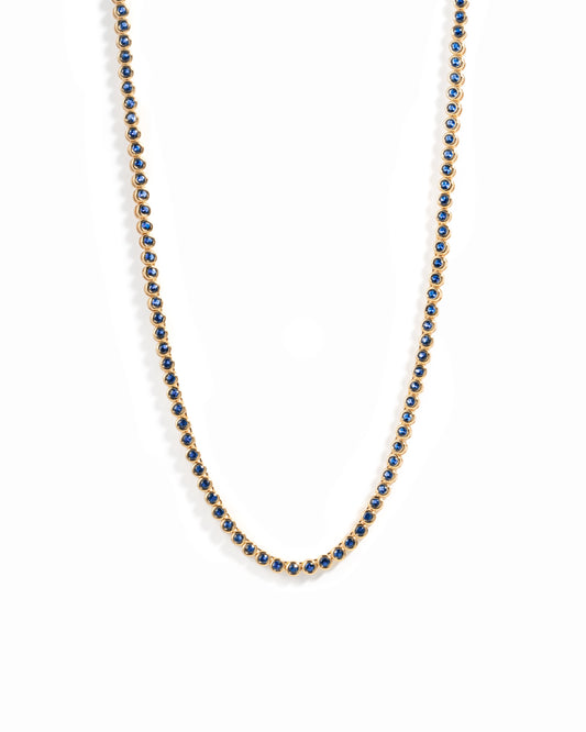 Sapphire Bezel Tennis Necklace